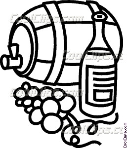 257x300 Wine Barrel With Grapes And Vector Clip Art