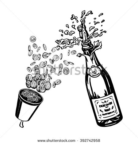 450x470 Drawn Bottle Champagne