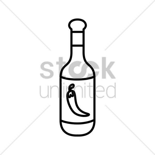 600x600 Chilli Sauce Bottle Vector Image