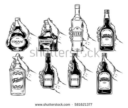 450x380 Drawn Liquor Line Art