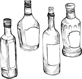 275x263 Set Of Hand Drawn Glass Bottles Image