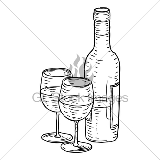 325x325 Wine And Cheese Vintage Retro Woodcut Style Gl Stock Images