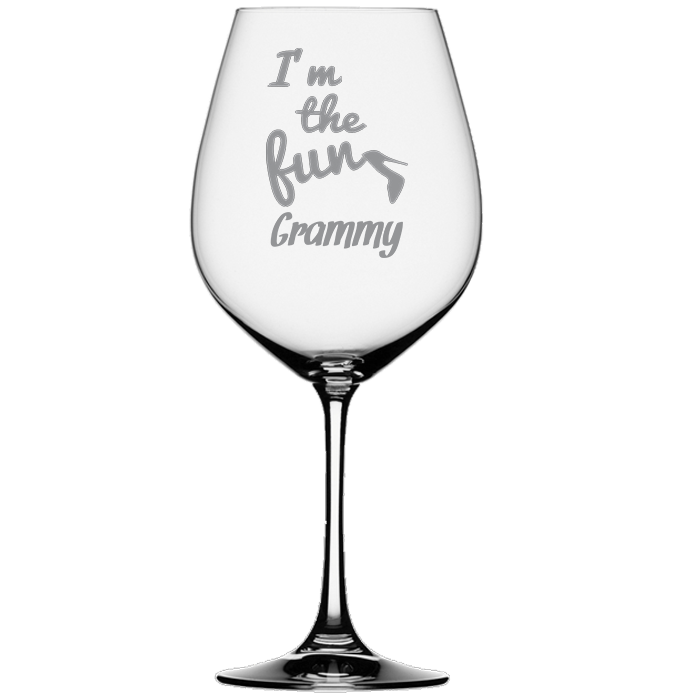 700x700 I'M The Fun Grandma Wine Glass