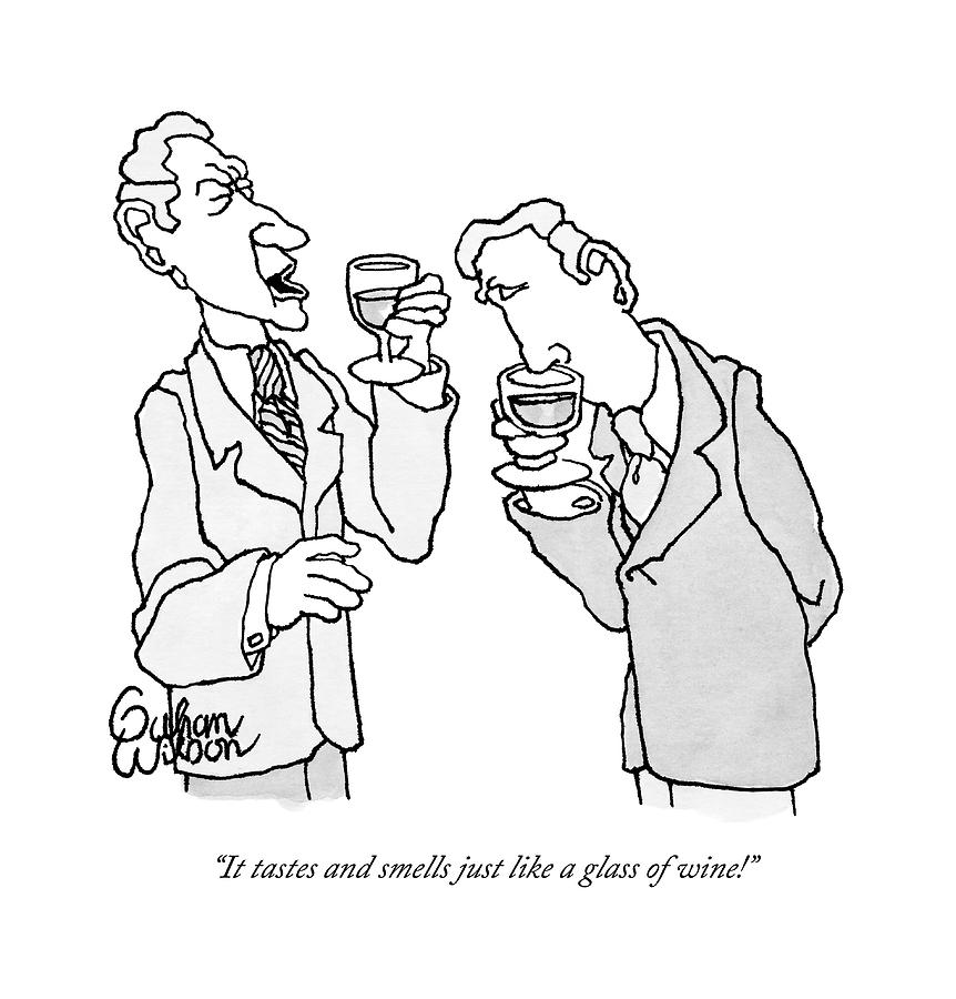 862x900 Two Men In Suits Hold Wine Glasses. One Drawing By Gahan Wilson