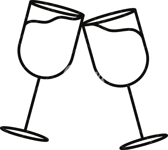 550x491 Wine Glass Toast Outline