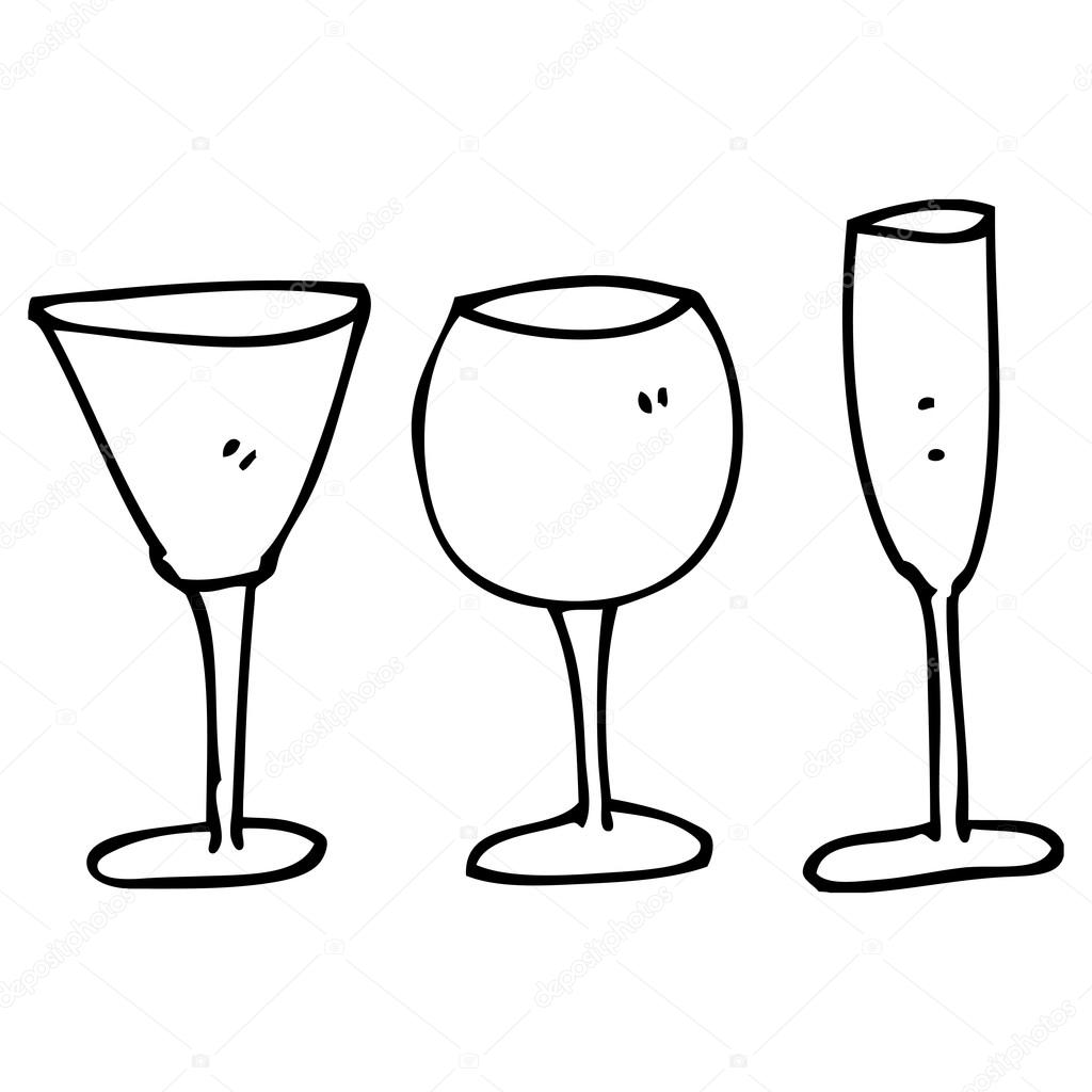 1024x1024 Wine Glasses Stock Vector Lineartestpilot