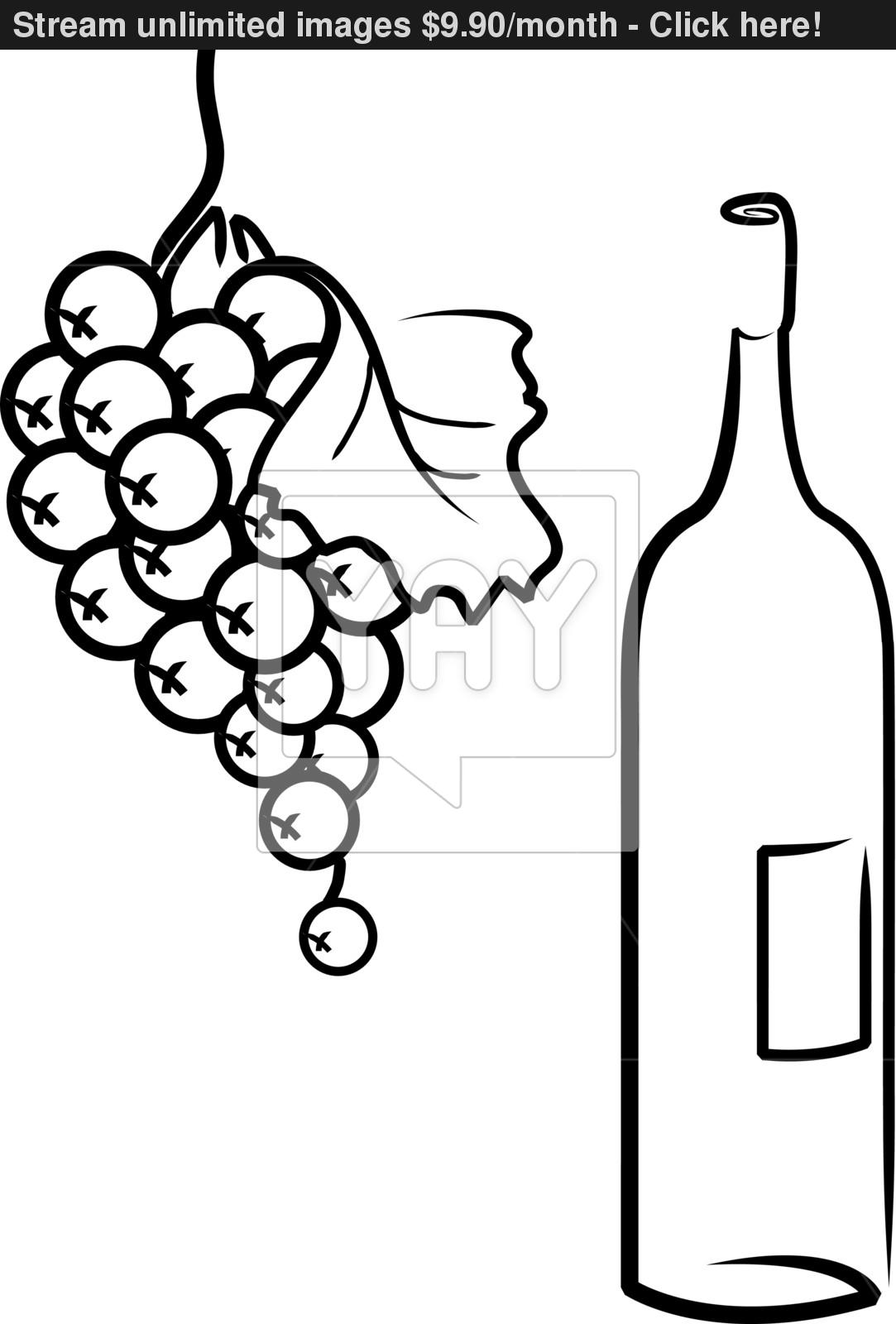 1083x1600 Wine And Grapes Vector