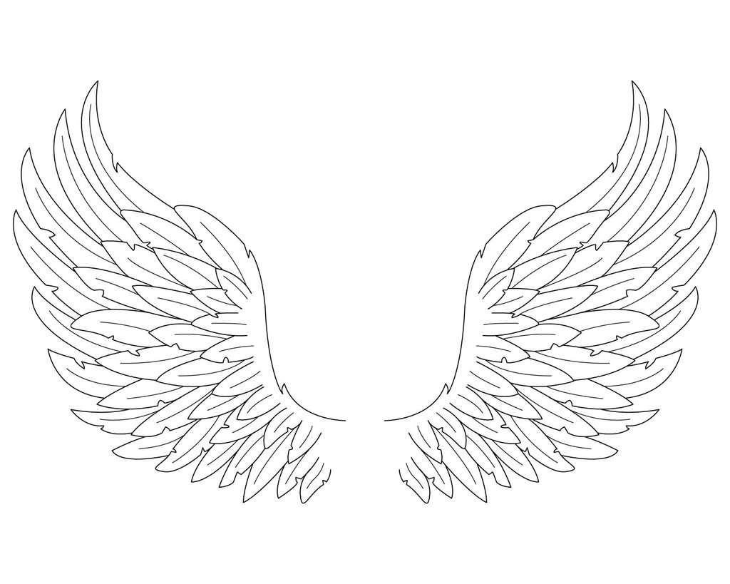 1024x819 Easy To Draw Angel Wings Easy Angel Wing Drawings