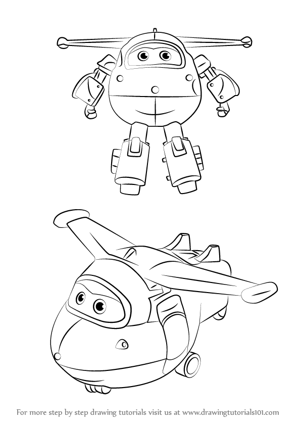 596x843 Learn How To Draw Jett From Super Wings (Super Wings) Step By Step