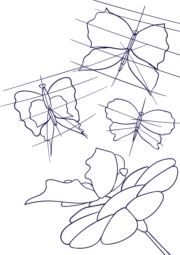 596x843 Learn How To Draw A Butterfly On A Flower