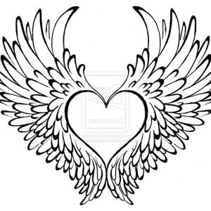 300x300 Artistic Heart With Wings Tattoo By Metacharis On Body