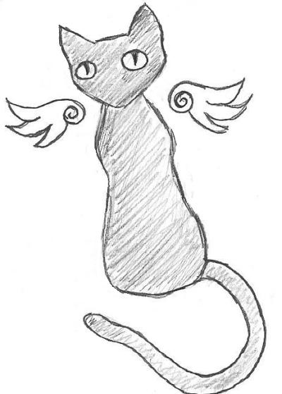 400x559 Winged Cat By Aneineko