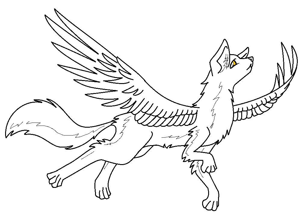 1024x724 Winged Wolf Base By Computerdragon