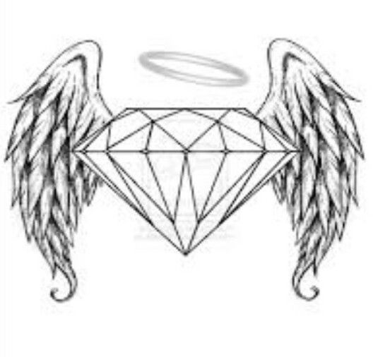 528x506 Collection Of Diamond With Wings Tattoo Drawing