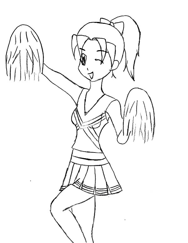 600x776 Cheerleader Winking Her Eye Coloring Pages Best Place To Color