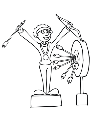 360x480 Archery Competition Winner Coloring Page Free Printable Coloring