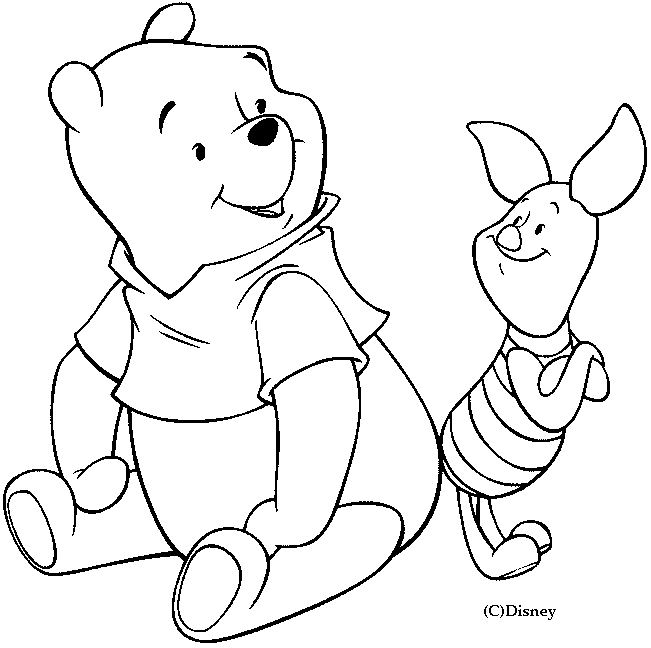 651x648 Coloring Piglet With His Friend Winnie The Pooh Picture