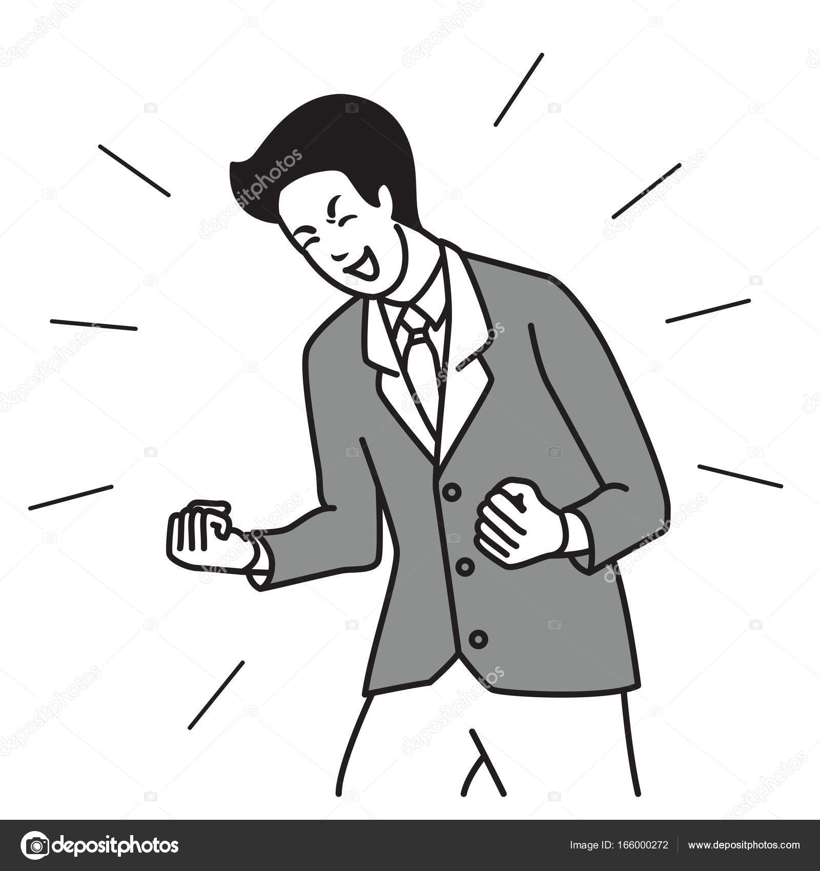 1600x1700 Winning Businessman Holding Fists Stock Vector Jesadaphorn