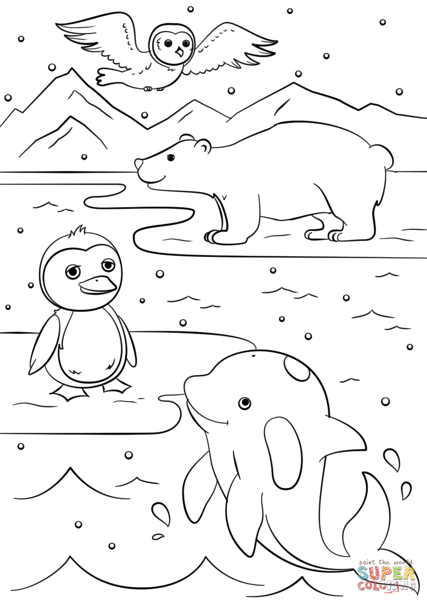 849x1200 Winter Animals Coloring Page Free Printable Coloring Pages