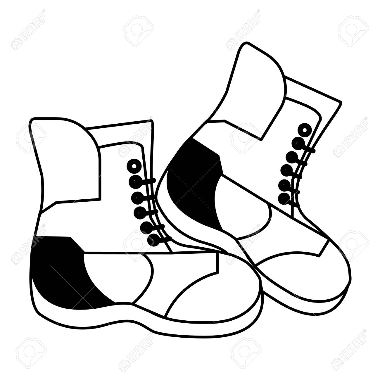 1300x1300 Snow Boots Winter Clothes Icon Image Vector Illustration Design