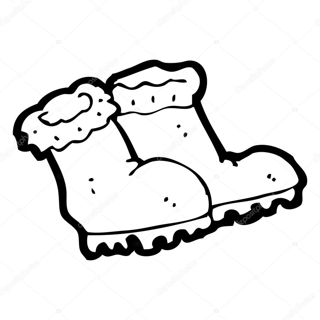 1024x1024 Cartoon Winter Boots Stock Vector Lineartestpilot