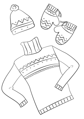 340x480 Winter Clothes Coloring Page Free Printable Coloring Pages