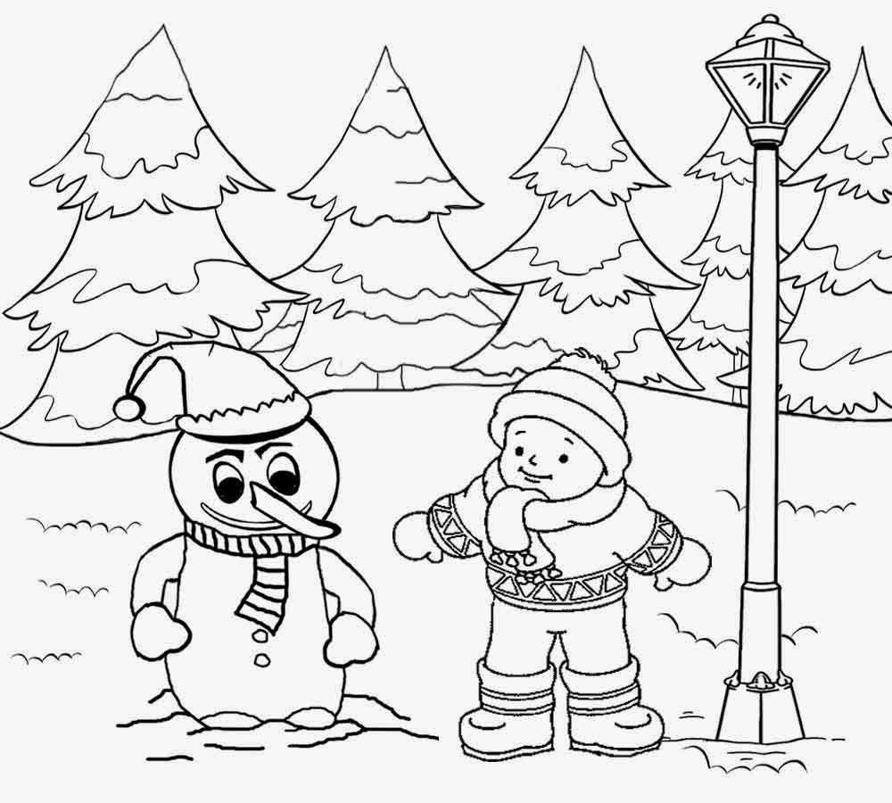 1000x900 Winter Landscape Drawing For Kids How To Draw A Winter Scene, Step