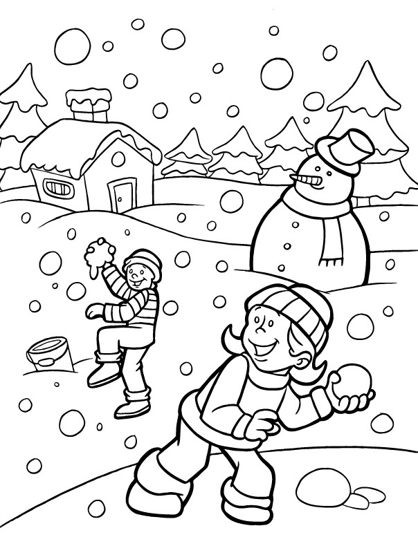 604x790 Free Winter Coloring Pages For Kids Preschool Snazzy Draw Pict