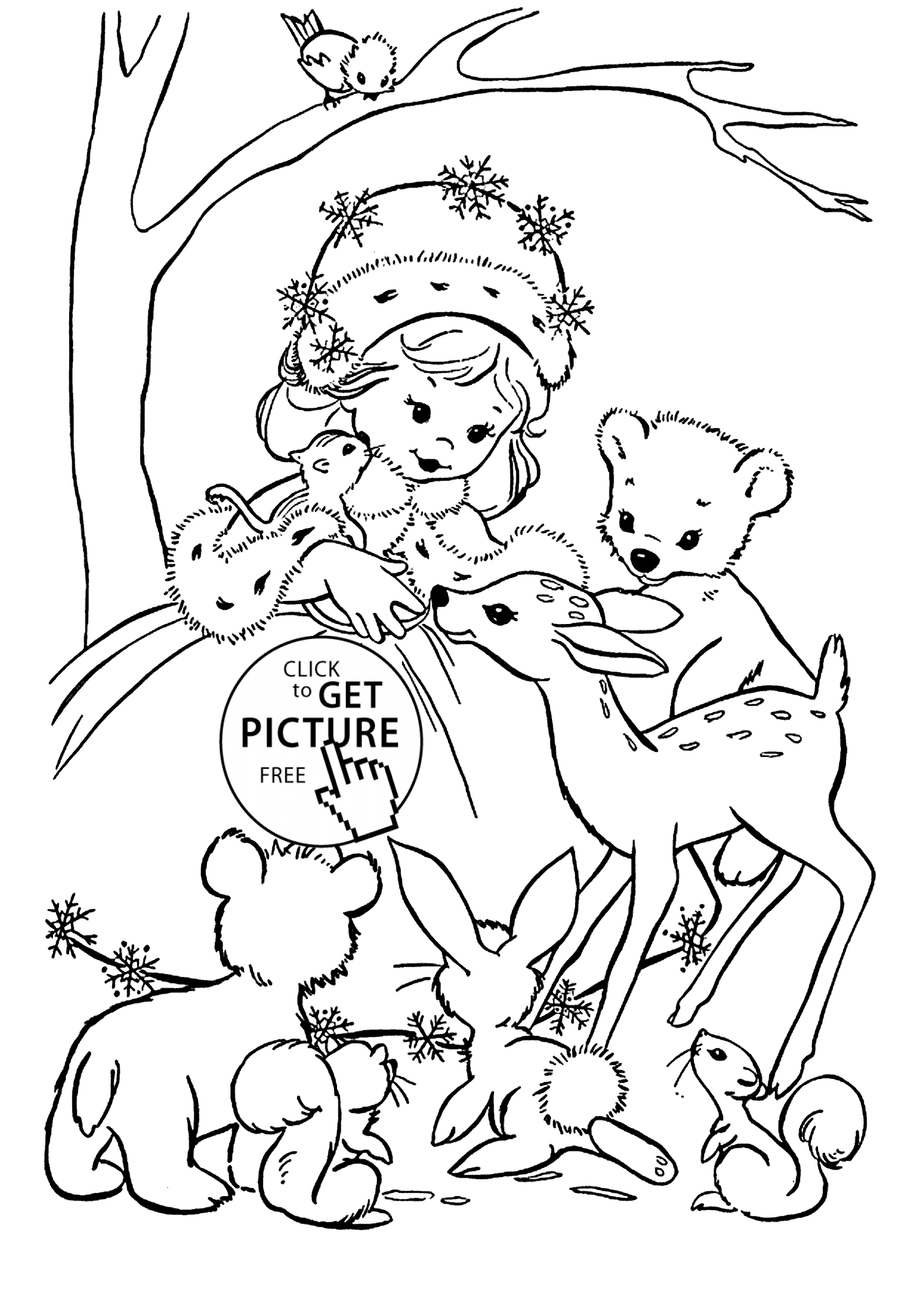 1483x2079 Winter Girl Coloring Pages For Kids, Printable Free Coloing