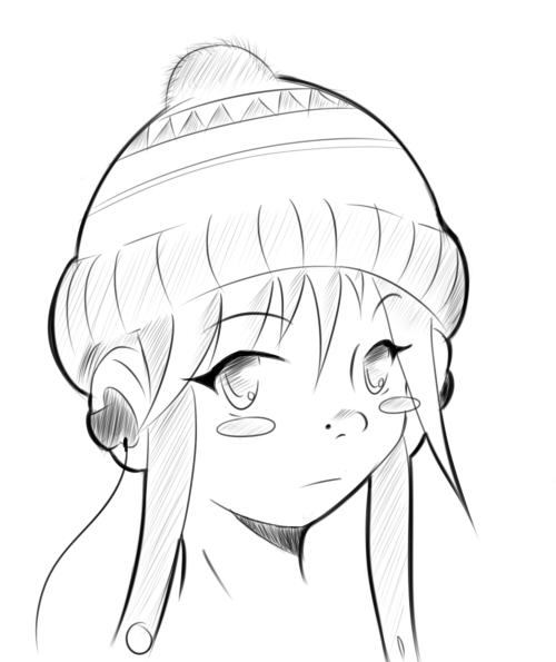 500x595 Winter Hat Lineart By Tehstreet