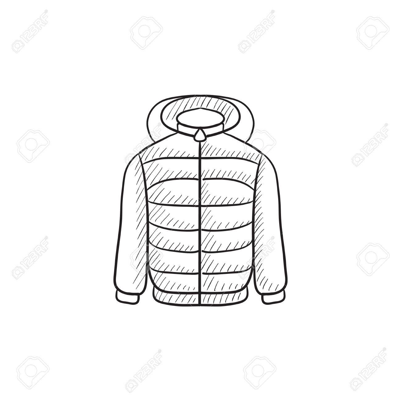 1300x1300 Jacket Vector Sketch Icon Isolated On Background. Hand Drawn
