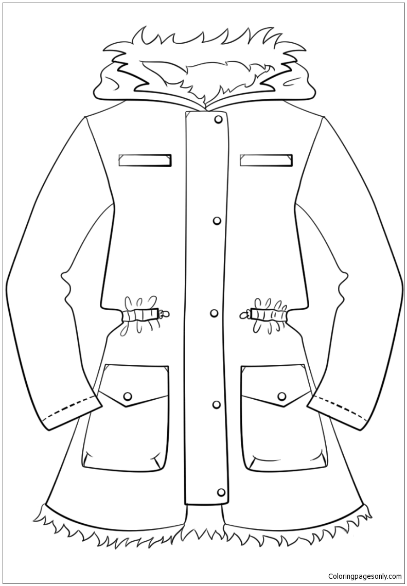 791x1139 Winter Jacket Coloring Page