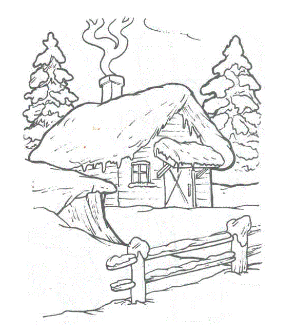 575x651 Winter Landscape Coloring Pages