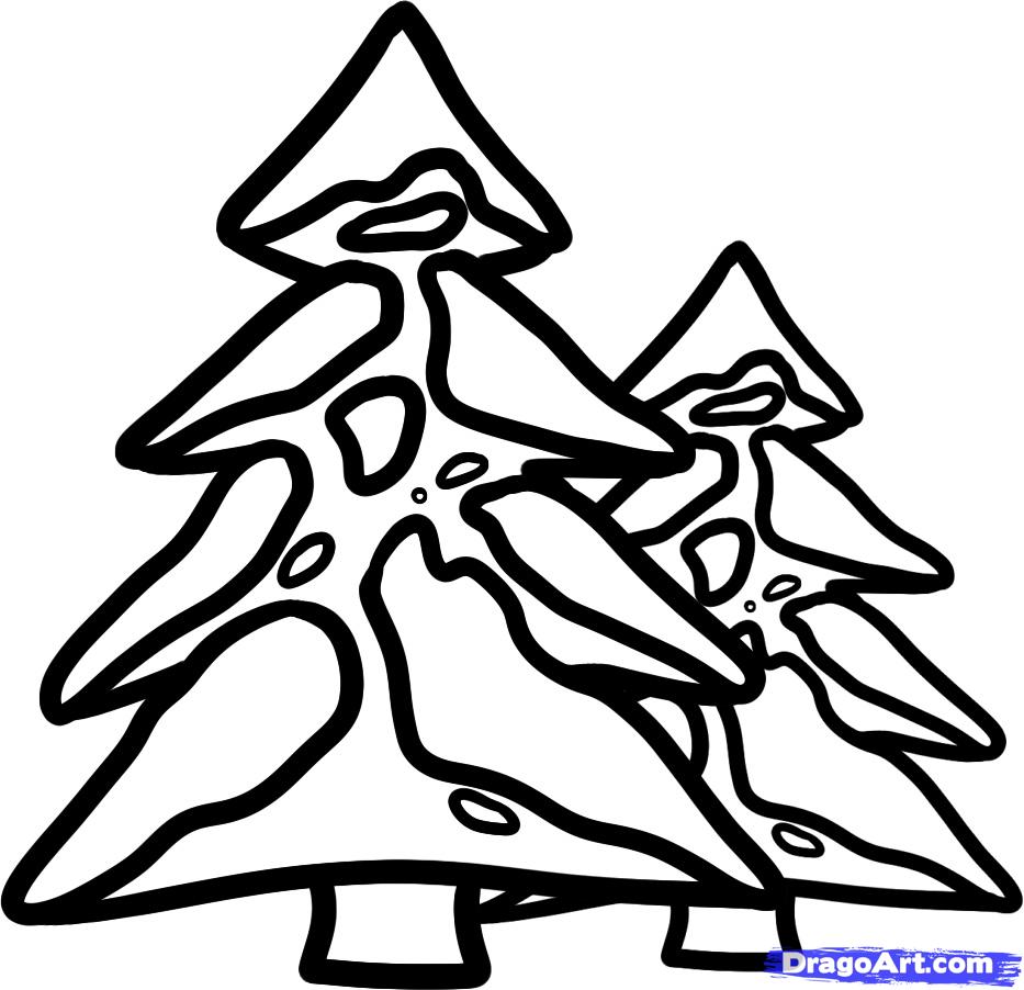 933x902 How To Draw Winter Trees, Winter Trees, Step By Step, Trees, Pop