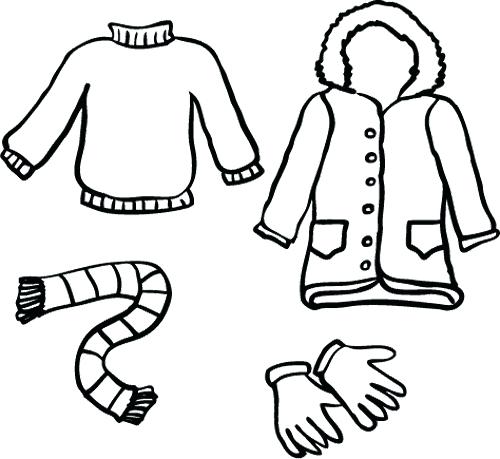 500x459 Clothes Coloring Winter Coloring Pages Winter Clothes Coloring