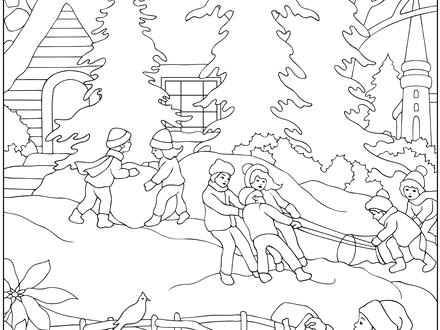 440x330 Winter Scenes Coloring Pages Coloring Page Of A Winter Church