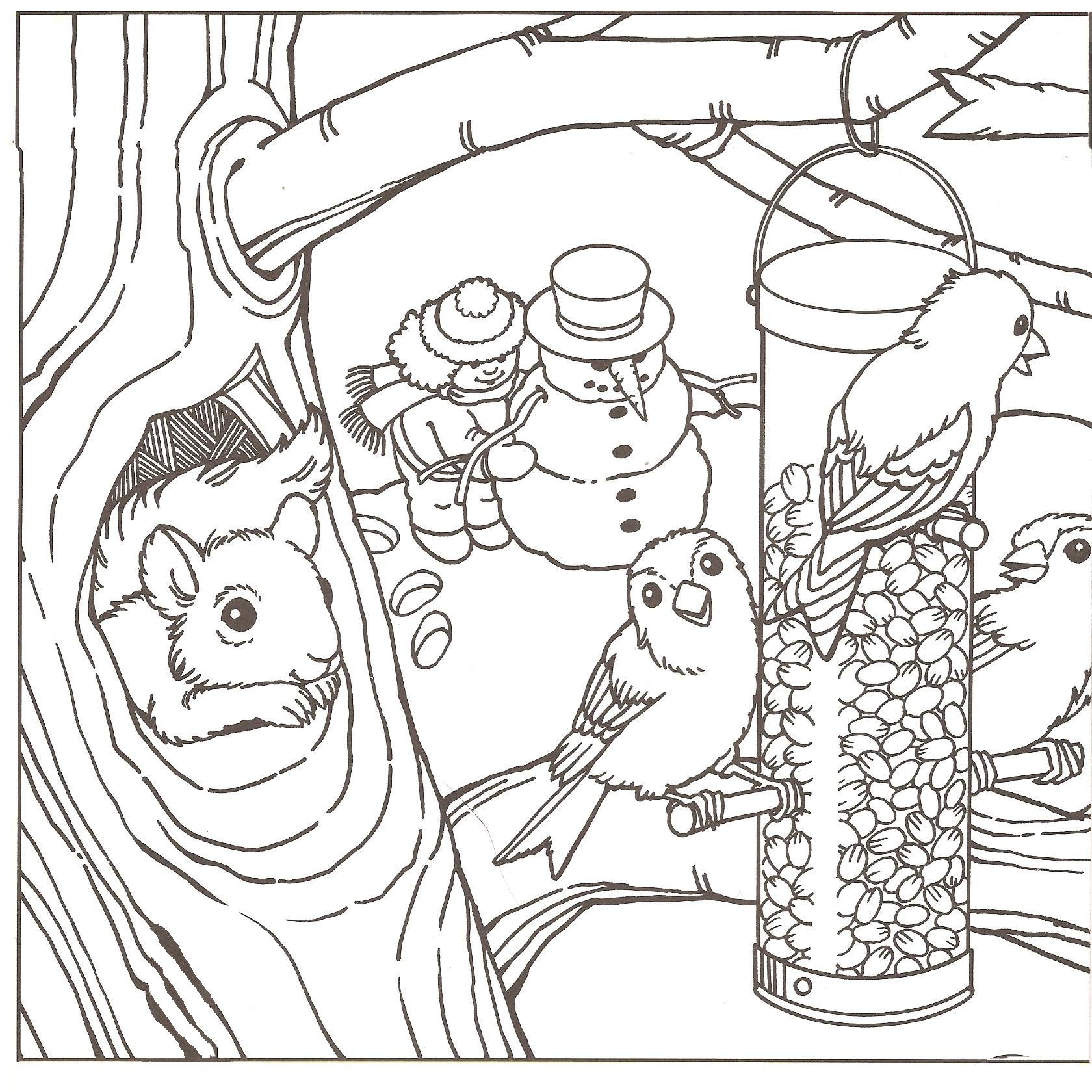 1680x1680 Winter Scene Coloring Pages For Adults Download Printable