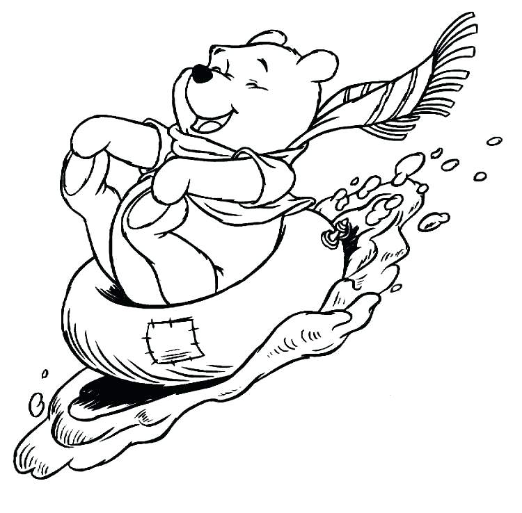 750x738 This Is Winter Coloring Pages Images The Pooh Enjoying Winter