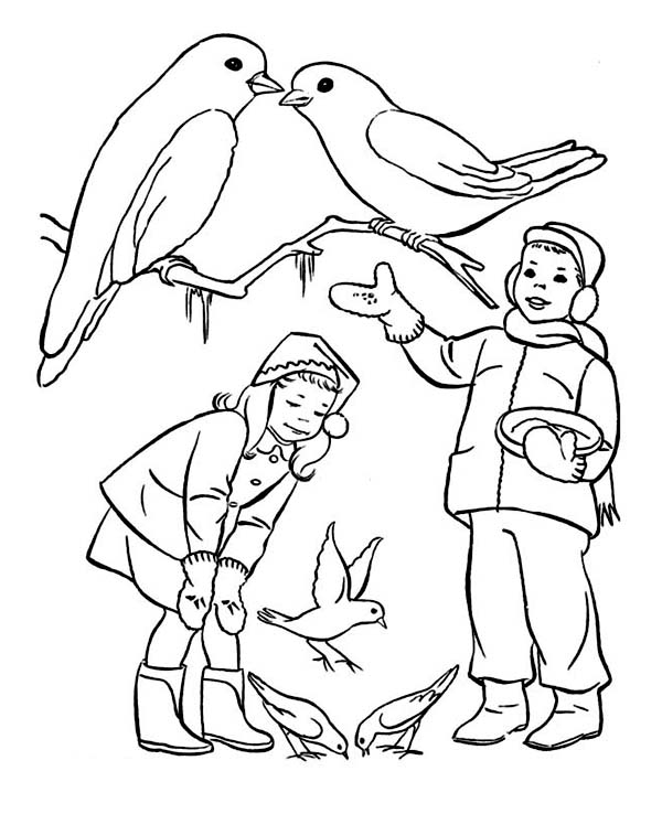600x738 Animals In Winter Coloring Pages