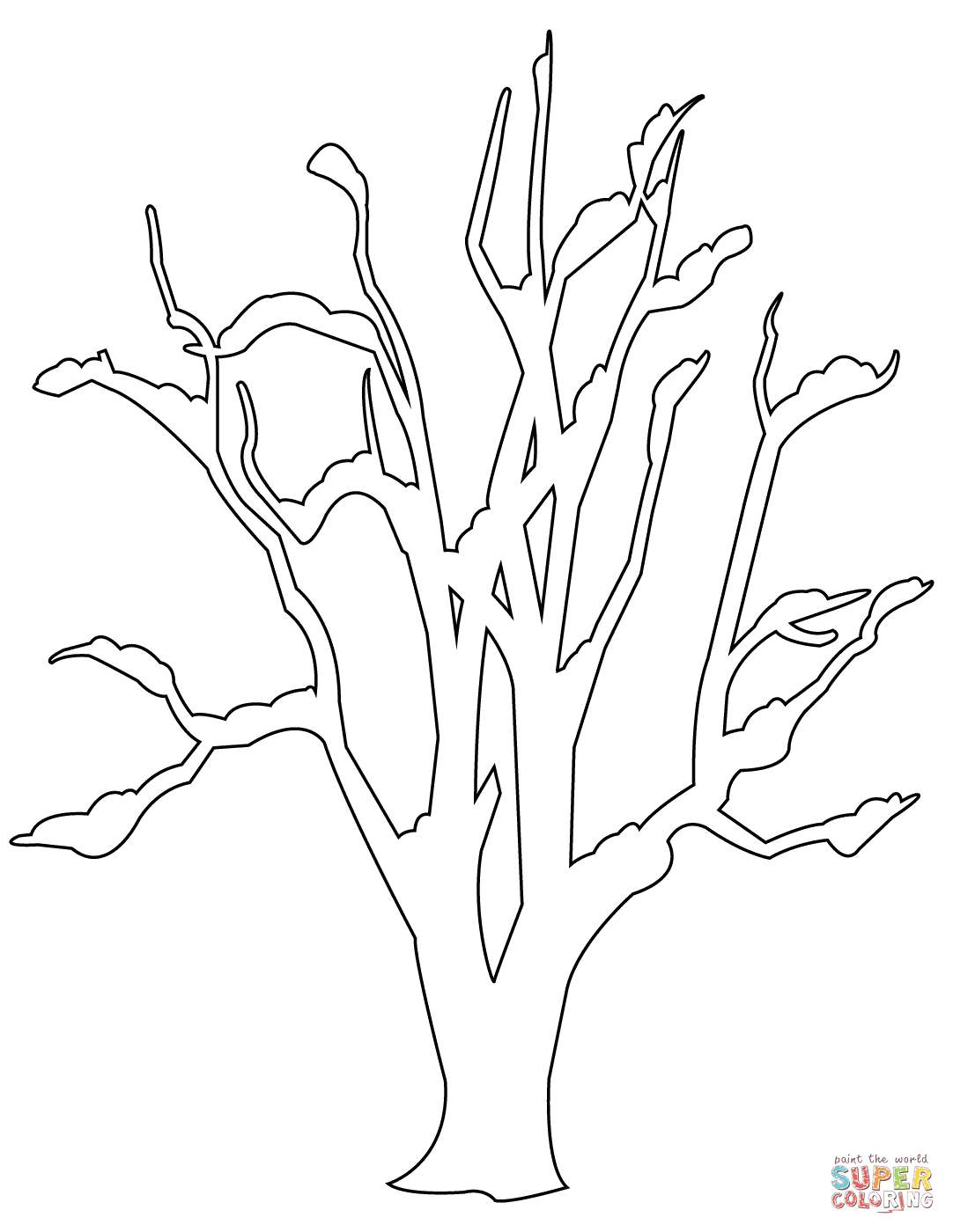 1082x1400 Winter Bare Tree Coloring Page Free Printable Coloring Pages