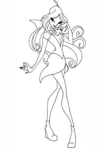 339x480 Winx Club Flora Coloring Page Free Printable Coloring Pages