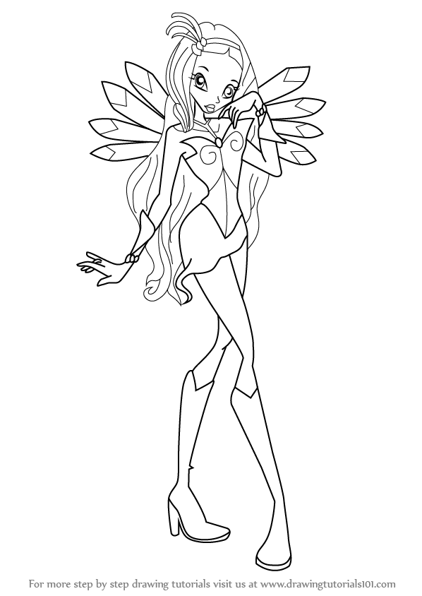 598x844 Learn How To Draw Diaspro From Winx Club (Winx Club) Step By Step