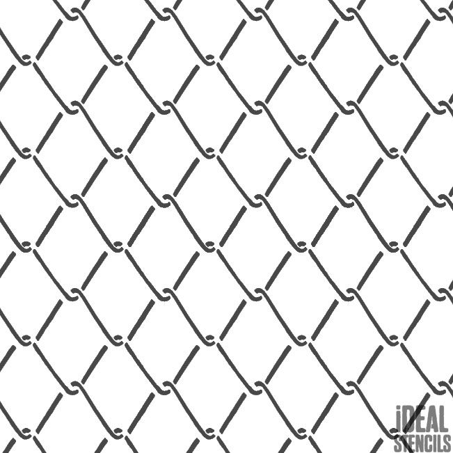 651x651 Wire Fence Pattern Stencil