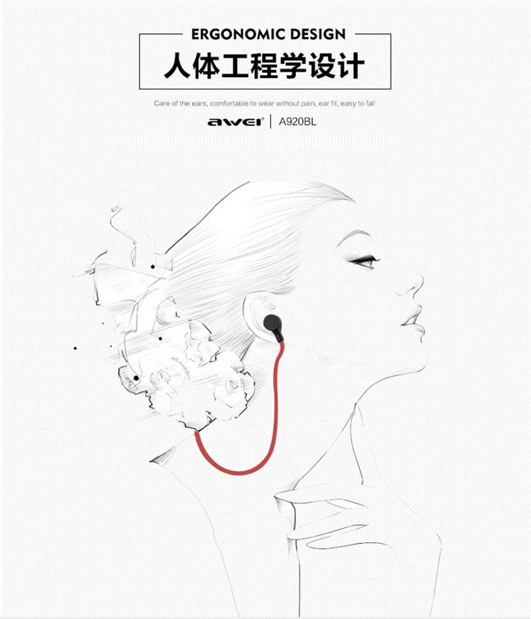 750x874 Awei A920bl Wireless Sports Headphone Stereo Earphones, Noise