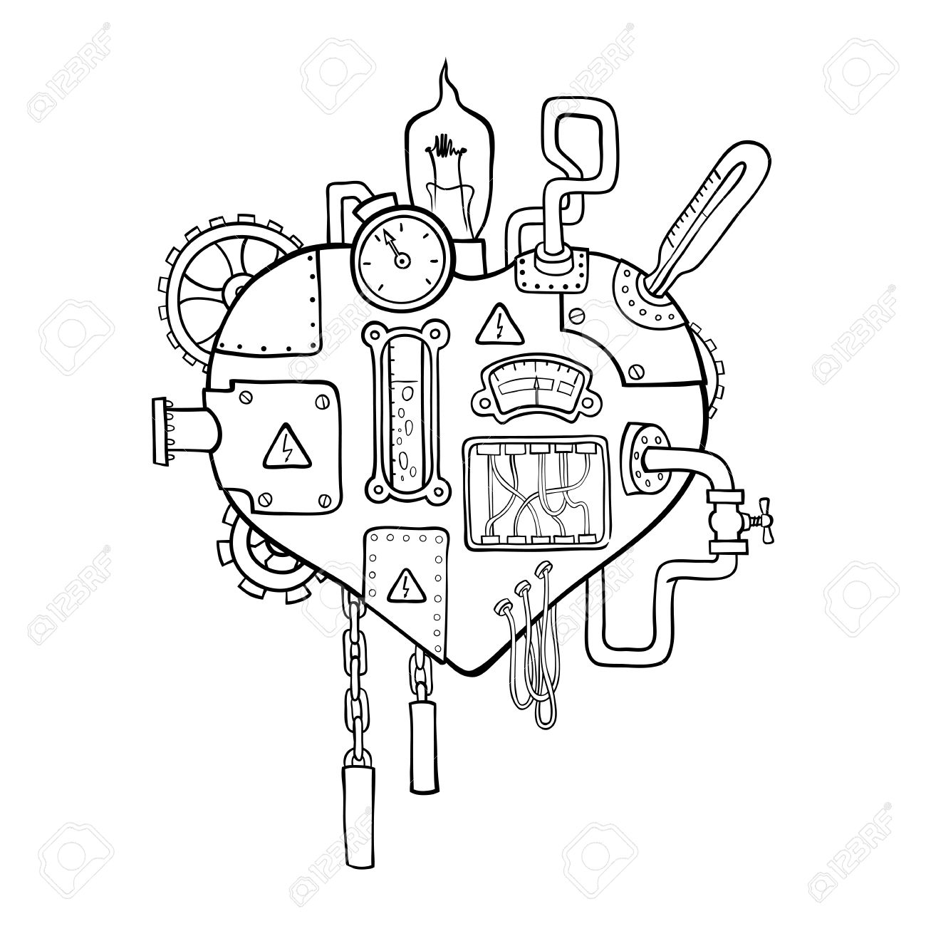 1300x1300 Stylized Graphic Image Of The Mechanical Heart, Embedded
