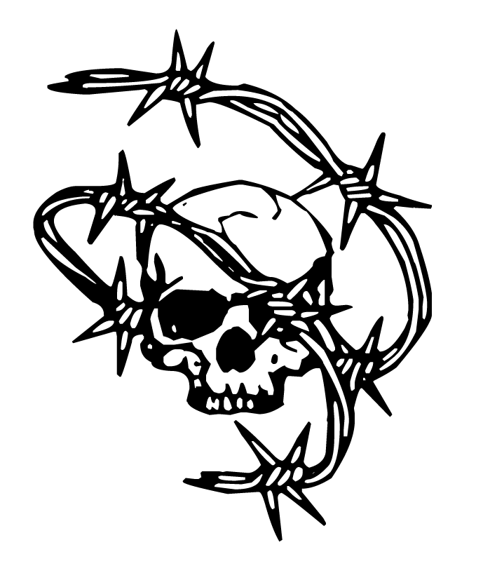 689x827 Skull And Barbed Wire Clipart Drawings Animal