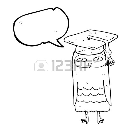 450x450 Freehand Drawn Comic Book Speech Bubble Cartoon Wise Owl Royalty