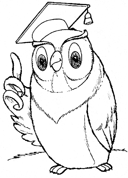 415x576 Smart And Wise Old Owl Coloring Pages Cartoon Coloring Pages