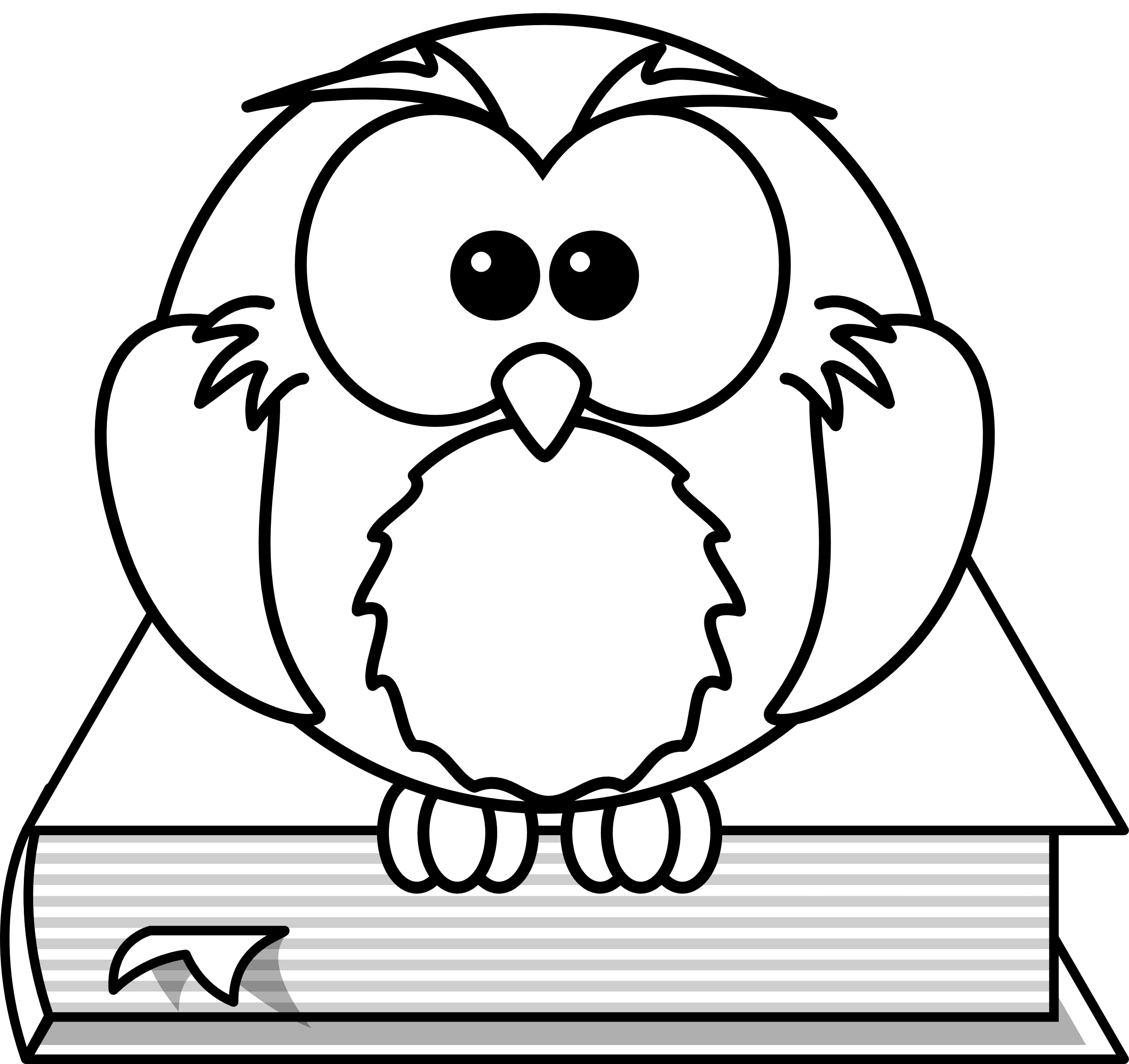 2555x2408 How To Draw A Wise Owl