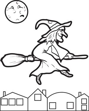 300x376 24 Free People Halloween Coloring Pages For Kids
